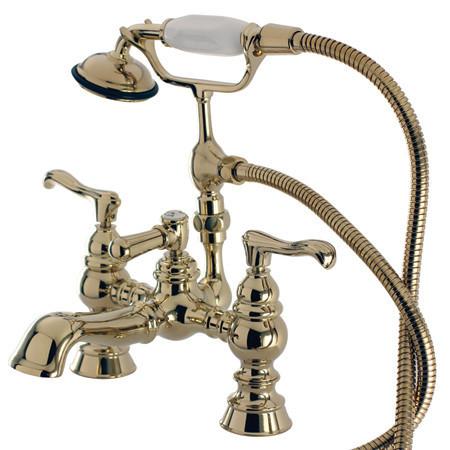 Kingston Brass Vintage 7" Deck Mount Clawfoot Tub Filler with Hand Shower Clawfoot Tub Filler Kingston Brass 