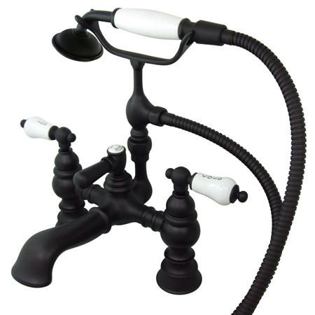 Kingston Brass Vintage 7" Deck Mount Clawfoot Tub Filler with Hand Shower Clawfoot Tub Filler Kingston Brass 