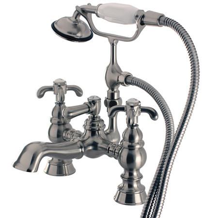 Kingston Brass Vintage 7" Deck Mount Clawfoot Tub Filler with Hand Shower Clawfoot Tub Filler Kingston Brass 