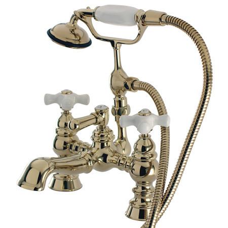 Kingston Brass Vintage 7" Deck Mount Clawfoot Tub Filler with Hand Shower Clawfoot Tub Filler Kingston Brass 