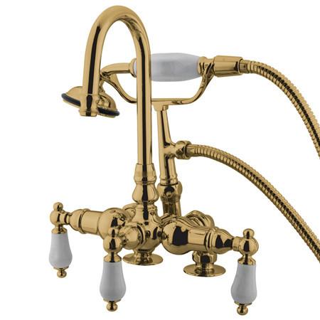 Kingston Brass Vintage 3-3/8" Deck Mount Clawfoot Tub Filler with Hand Shower Clawfoot Tub Filler Kingston Brass 