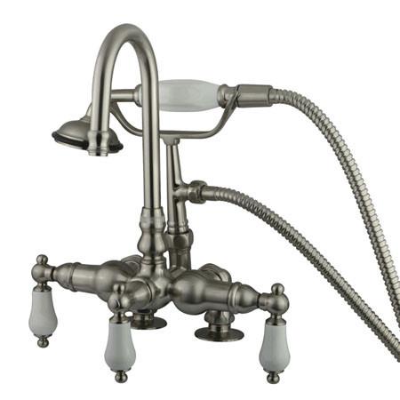 Kingston Brass Vintage 3-3/8" Deck Mount Clawfoot Tub Filler with Hand Shower Clawfoot Tub Filler Kingston Brass 