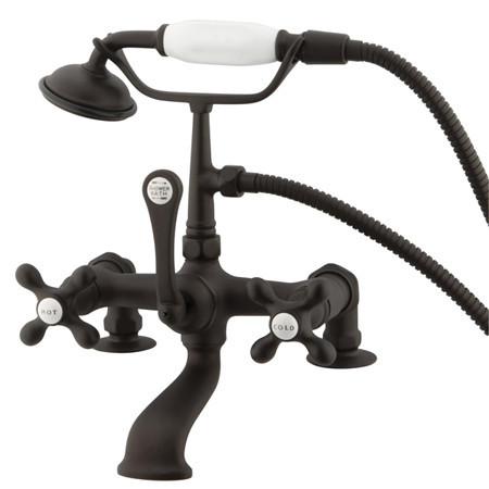 Kingston Brass Vintage 7" Deck Mount Clawfoot Tub Filler with Hand Shower Clawfoot Tub Filler Kingston Brass 
