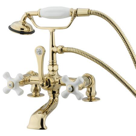 Kingston Brass Vintage 7" Deck Mount Clawfoot Tub Filler with Hand Shower Clawfoot Tub Filler Kingston Brass 