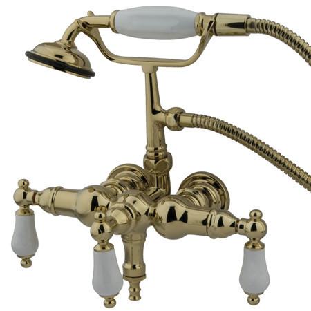 Kingston Brass Vintage 3-3/8" Wall Mount Clawfoot Tub Filler with Hand Shower Clawfoot Tub Filler Kingston Brass 