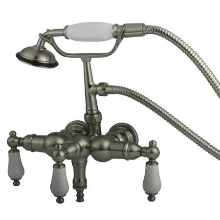 Kingston Brass Vintage 3-3/8" Wall Mount Clawfoot Tub Filler with Hand Shower Clawfoot Tub Filler Kingston Brass 