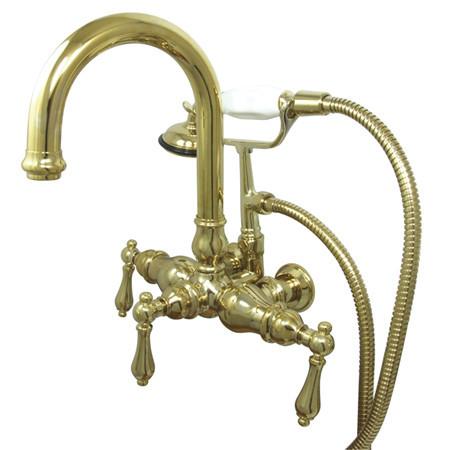 Kingston Brass Vintage 3-3/8" Wall Mount Clawfoot Tub Filler with Hand Shower Clawfoot Tub Filler Kingston Brass 
