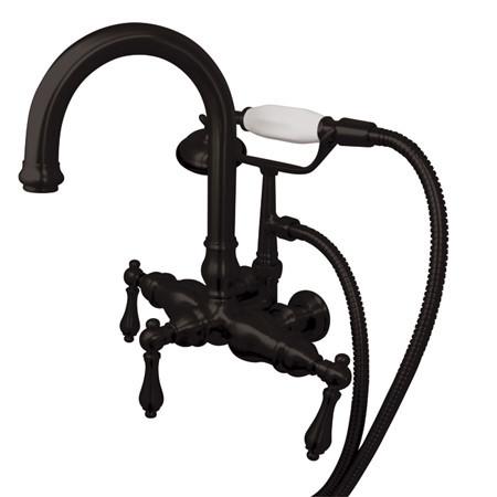 Kingston Brass Vintage 3-3/8" Wall Mount Clawfoot Tub Filler with Hand Shower Clawfoot Tub Filler Kingston Brass 