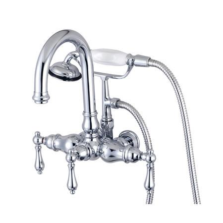 Kingston Brass Vintage 3-3/8" Wall Mount Clawfoot Tub Filler with Hand Shower Clawfoot Tub Filler Kingston Brass 