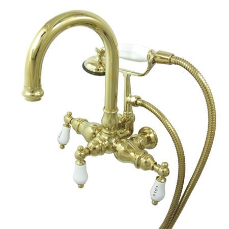 Kingston Brass Vintage 3-3/8" Wall Mount Clawfoot Tub Filler with Hand Shower Clawfoot Tub Filler Kingston Brass 