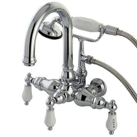 Kingston Brass Vintage 3-3/8" Wall Mount Clawfoot Tub Filler with Hand Shower Clawfoot Tub Filler Kingston Brass 