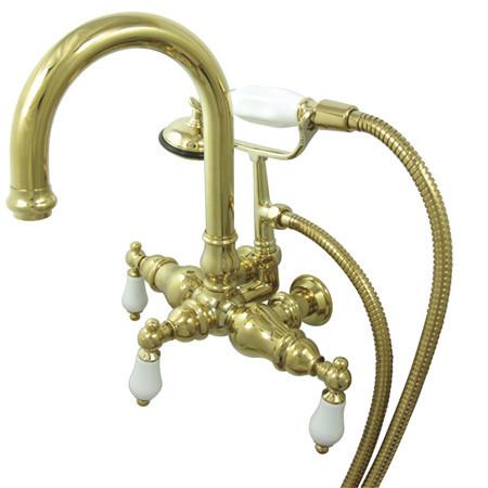 Kingston Brass Vintage 3-3/8" Wall Mount Clawfoot Tub Filler with Hand Shower Clawfoot Tub Filler Kingston Brass 