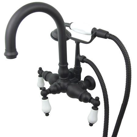 Kingston Brass Vintage 3-3/8" Wall Mount Clawfoot Tub Filler with Hand Shower Clawfoot Tub Filler Kingston Brass 