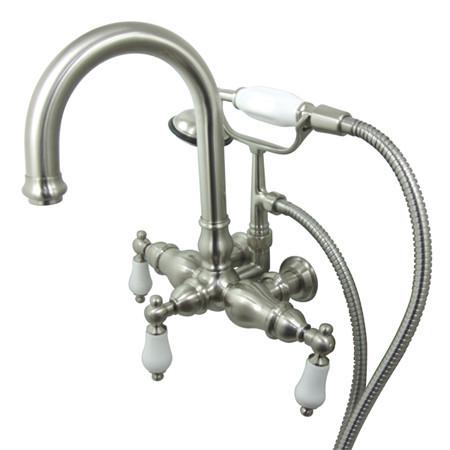 Kingston Brass Vintage 3-3/8" Wall Mount Clawfoot Tub Filler with Hand Shower Clawfoot Tub Filler Kingston Brass 