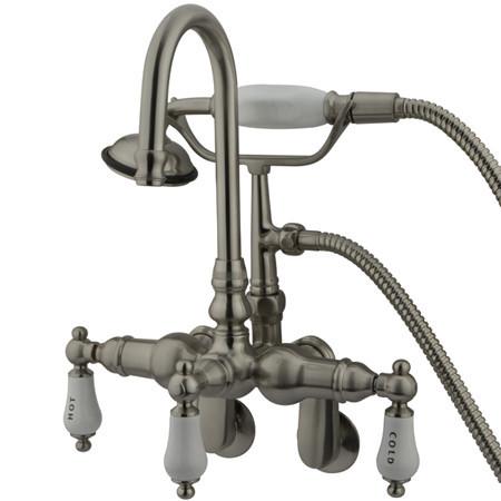 Kingston Brass Vintage 3-3/8" - 9" Adjustable Center Wall Mount Clawfoot Tub Filler with Hand Shower Clawfoot Tub Filler Kingston Brass 