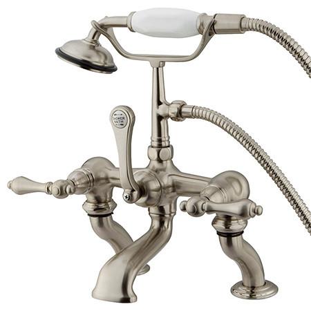 Kingston Brass Vintage Adjustable 3-3/8"-10" Center Deck Mount Clawfoot Tub with Hand Shower Clawfoot Tub Filler Kingston Brass 