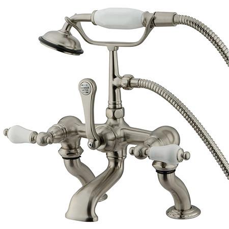 Kingston Brass Vintage Adjustable 3-3/8"-10" Center Deck Mount Clawfoot Tub with Hand Shower Clawfoot Tub Filler Kingston Brass 