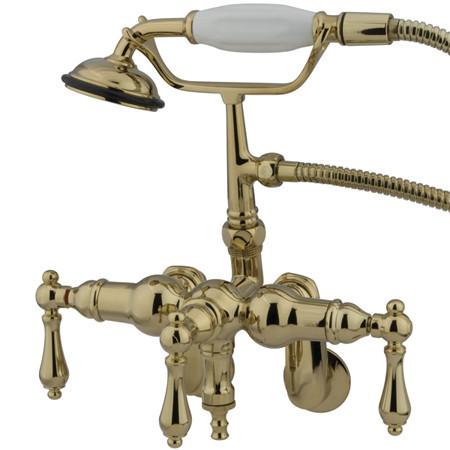 Kingston Brass Vintage Adjustable 3-3/8"-10" Center Wall Mount Clawfoot Tub with Hand Shower Clawfoot Tub Filler Kingston Brass 