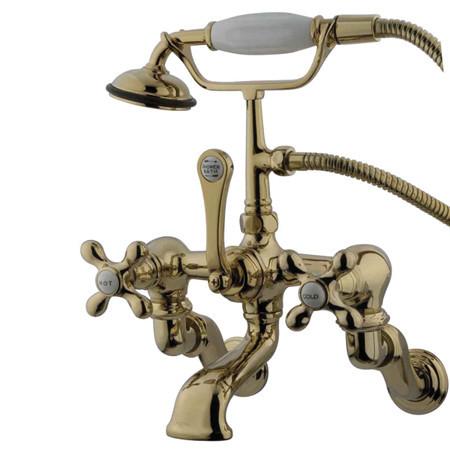 Kingston Brass Vintage Adjustable 3-3/8"-10" Center Wall Mount Clawfoot Tub with Hand Shower Clawfoot Tub Filler Kingston Brass 