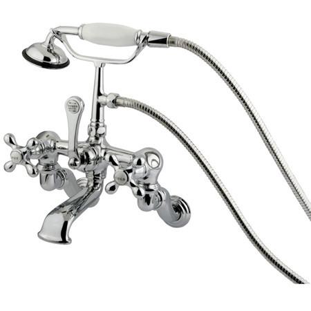 Kingston Brass Vintage Adjustable 3-3/8"-10" Center Wall Mount Clawfoot Tub with Hand Shower Clawfoot Tub Filler Kingston Brass 
