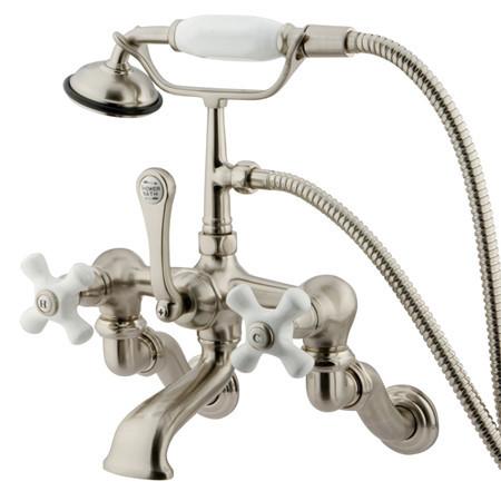 Kingston Brass Vintage Adjustable 3-3/8"-10" Center Wall Mount Clawfoot Tub with Hand Shower Clawfoot Tub Filler Kingston Brass 