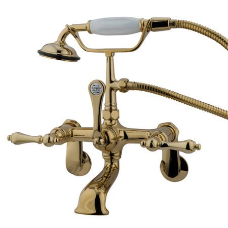 Kingston Brass Vintage Adjustable 3-3/8"-10" Centers Wall Mount Clawfoot Tub with Hand Shower Clawfoot Tub Filler Kingston Brass 