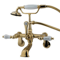 Thumbnail for Kingston Brass Vintage Wall Mount Clawfoot Tub Filler with Hand Shower Clawfoot Tub Filler Kingston Brass 