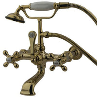 Thumbnail for Kingston Brass Vintage Wall Mount Clawfoot Tub Filler with Hand Shower Clawfoot Tub Filler Kingston Brass 