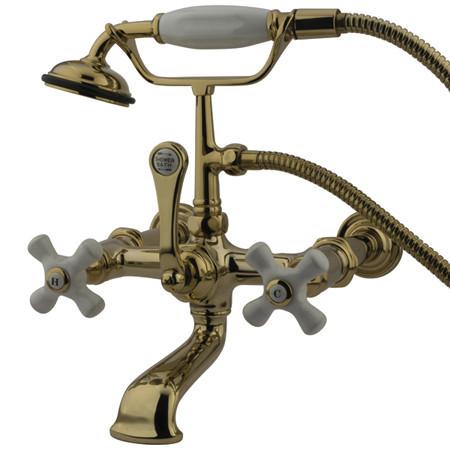 Kingston Brass Vintage Wall Mount Clawfoot Tub Filler with Hand Shower Clawfoot Tub Filler Kingston Brass 