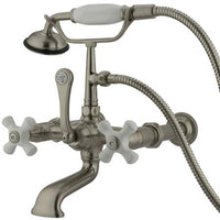 Thumbnail for Kingston Brass Vintage Wall Mount Clawfoot Tub Filler with Hand Shower Clawfoot Tub Filler Kingston Brass 