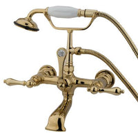 Thumbnail for Kingston Brass Vintage Wall Mount Clawfoot Tub Filler with Hand Shower Clawfoot Tub Filler Kingston Brass 