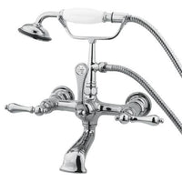 Thumbnail for Kingston Brass Vintage Wall Mount Clawfoot Tub Filler with Hand Shower Clawfoot Tub Filler Kingston Brass 