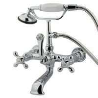 Thumbnail for Kingston Brass Vintage Wall Mount Clawfoot Tub Filler with Hand Shower Clawfoot Tub Filler Kingston Brass 