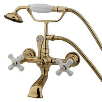 Thumbnail for Kingston Brass Vintage Wall Mount Clawfoot Tub Filler with Hand Shower Clawfoot Tub Filler Kingston Brass 