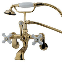 Thumbnail for Kingston Brass Vintage Wall Mount Clawfoot Tub Filler with Hand Shower Clawfoot Tub Filler Kingston Brass 