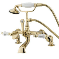 Thumbnail for Kingston Brass Vintage Deck Mount Clawfoot Tub Filler with Hand Shower Clawfoot Tub Filler Kingston Brass 