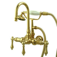 Thumbnail for Kingston Brass Vintage Wall Mount Clawfoot Tub Filler with Hand Shower Clawfoot Tub Filler Kingston Brass 