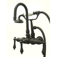 Thumbnail for Kingston Brass Vintage Wall Mount Clawfoot Tub Filler with Hand Shower Clawfoot Tub Filler Kingston Brass 