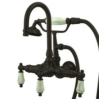 Thumbnail for Kingston Brass Vintage Wall Mount Clawfoot Tub Filler with Hand Shower Clawfoot Tub Filler Kingston Brass 