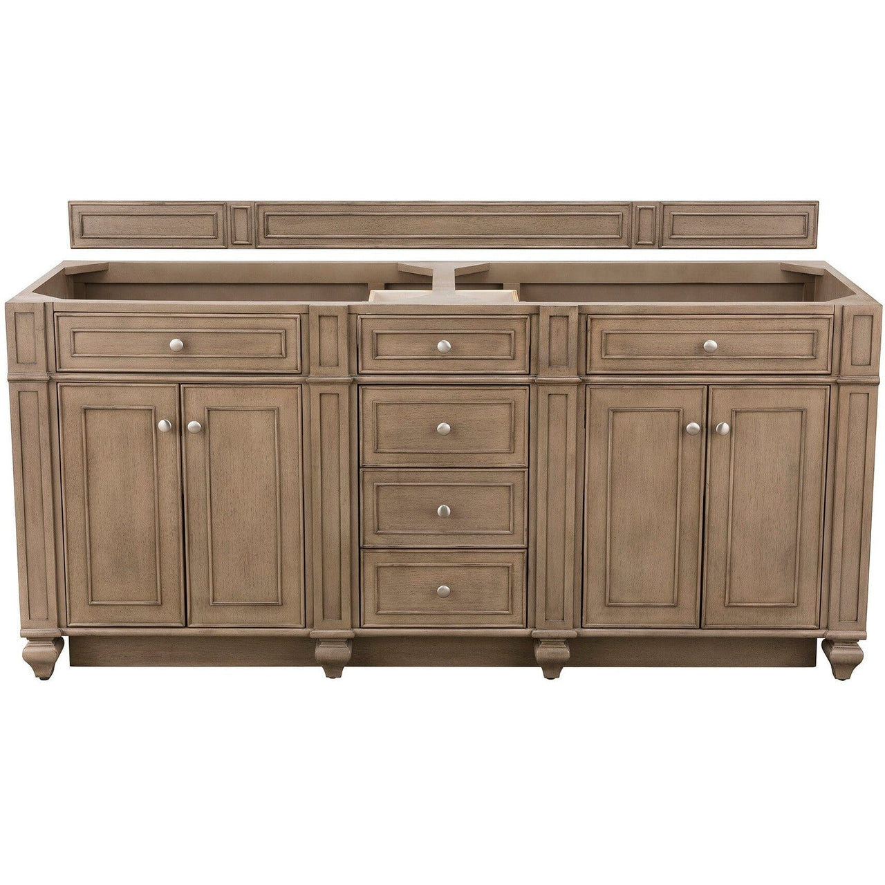 James Martin Bristol 72" Double Vanity Vanity James Martin Whitewashed Walnut Cabinet Only 