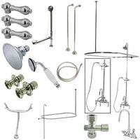 Thumbnail for Kingston Brass Vintage High Rise Gooseneck Clawfoot Tub and Shower with Metal Lever Handles, Polished Chrome Clawfoot Tub Set Kingston Brass 