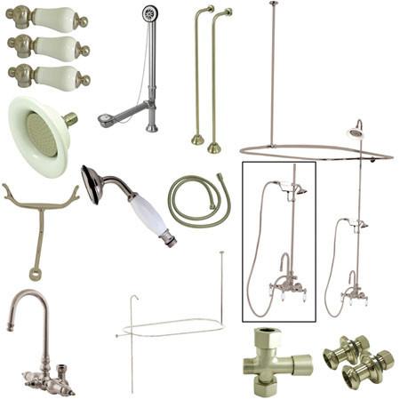 Kingston Brass Vintage Clawfoot Tub Package with High Rise Goose Neck Clawfoot Tub Set Kingston Brass 