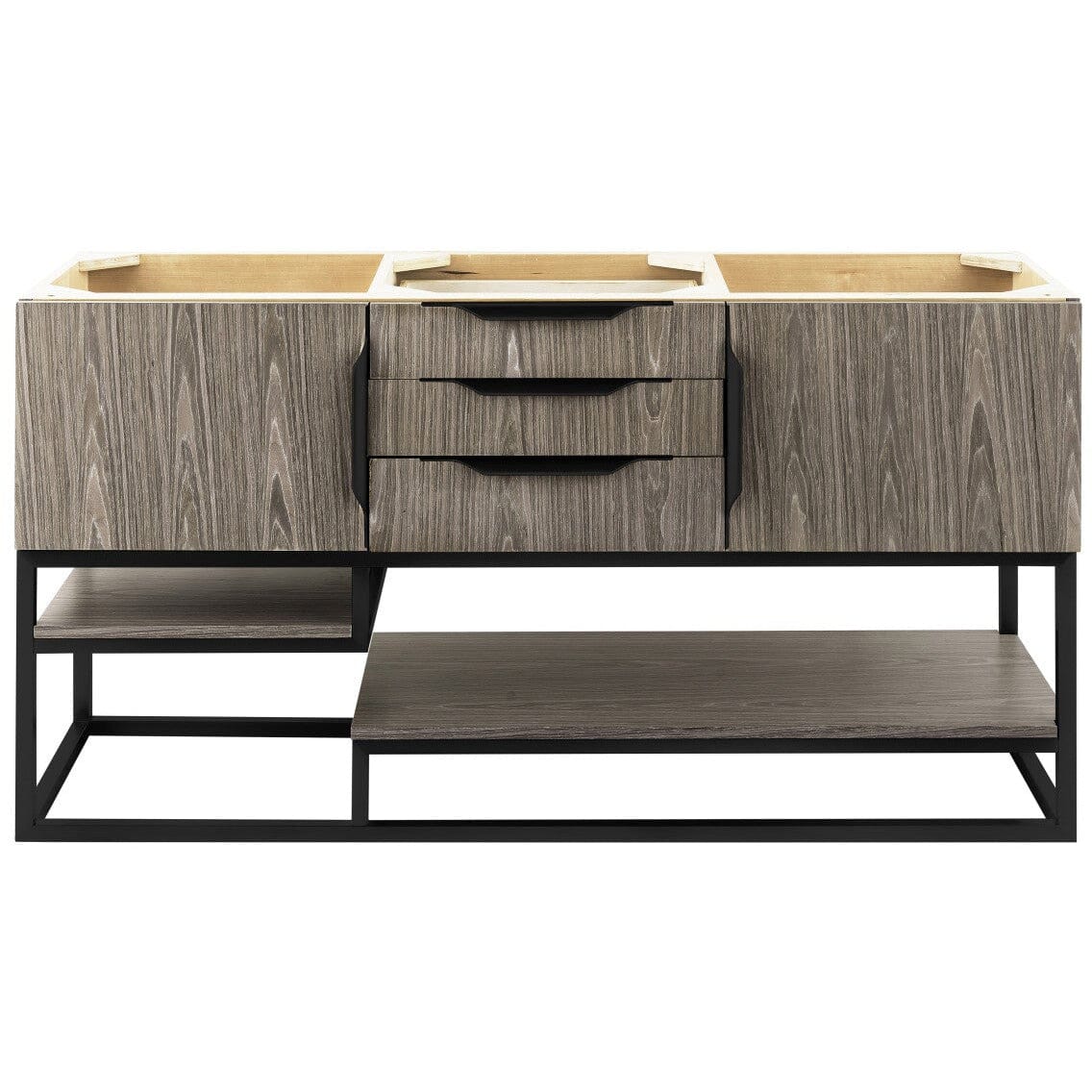 James Martin Columbia 59" Double Vanity Vanity James Martin Ash Gray - Matte Black Cabinet Only 