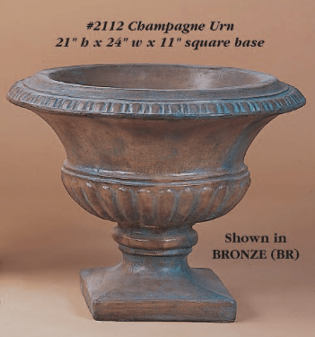 Champagne Urn Cast Stone Outdoor Garden Planter Planter Tuscan 