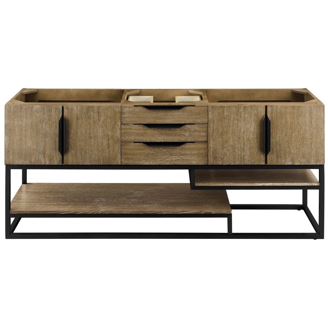 James Martin Columbia 72" Double Vanity Vanity James Martin Latte Oak - Matte Black Cabinet Only 