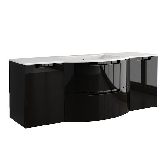 Latoscana Oasi 67" Black Glossy Bathroom Vanity OA67OPT4B Vanity Latoscana 