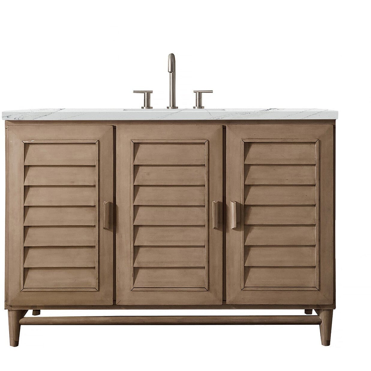 James Martin Portland 48" Single Vanity Vanity James Martin Whitewashed Walnut w/ 3 CM Ethereal Noctis Quartz Top 
