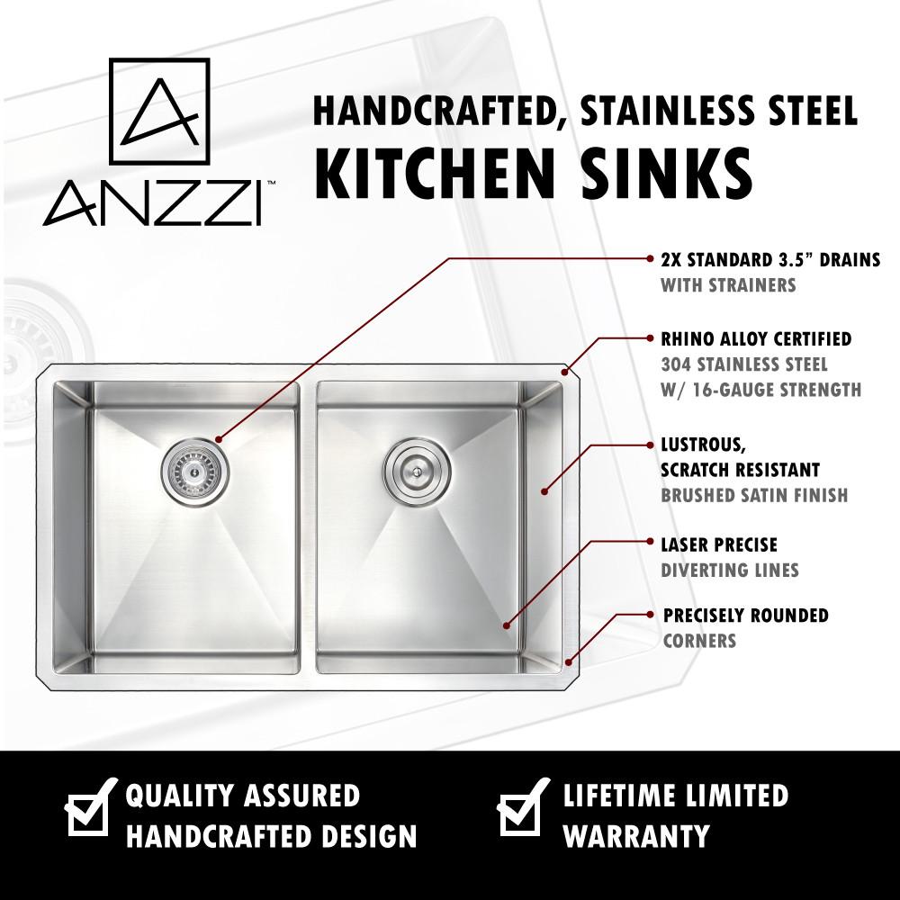 ANZZI VANGUARD Series K32192A-032B Kitchen Sink Kitchen Sink ANZZI 