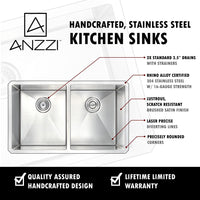 Thumbnail for ANZZI VANGUARD Series K32192A-032B Kitchen Sink Kitchen Sink ANZZI 