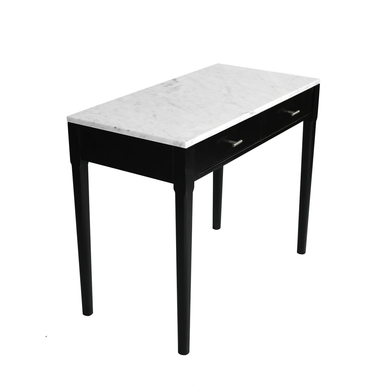 Meno 36" Rectangular Italian Carrara White Marble Console Table with Legs Console Table The Bianco Collection 